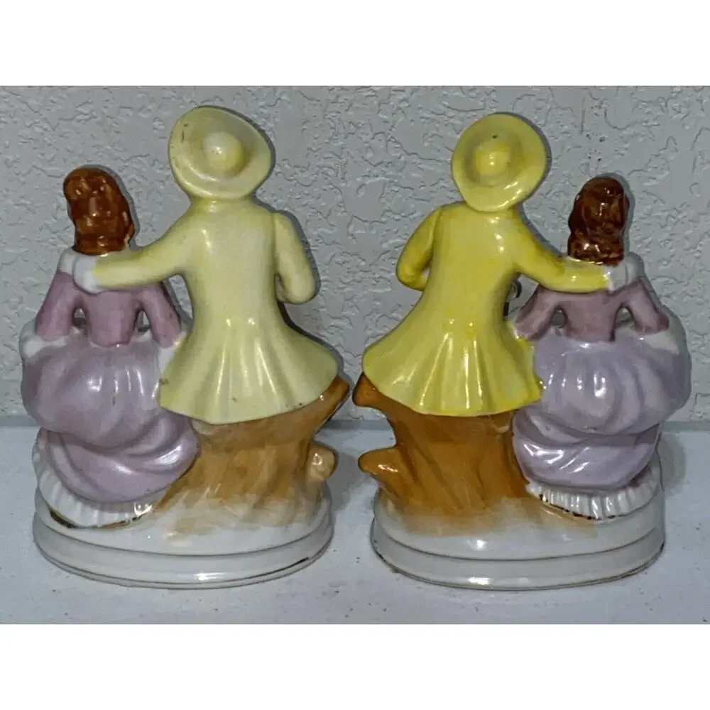 VTG Made In Occupied Japan Victorian Couple Courting Figurine Set 2 Porcelain 7”